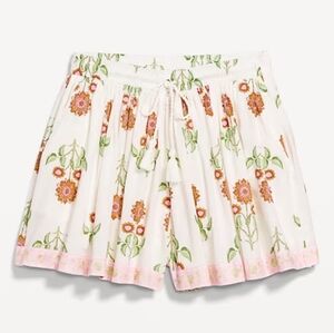 Old Navy High Waisted Volume Flounce Shorts Floral Womens Size Large Cottagecore